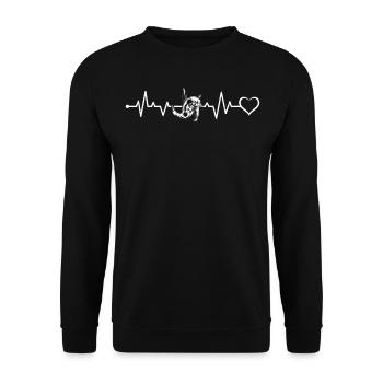 Judo Heartbeat Heart Judo Fighter Judo Heartbeat - Unisex Sweatshirt - black - Front - Alina (178cm) & Michal (187cm)