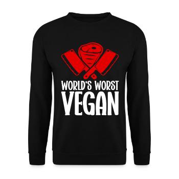 Metzger Fleischer Metzgerei Fleischerei - Unisex Pullover - Schwarz - Vorne - Alina (178cm) & Michal (187cm)