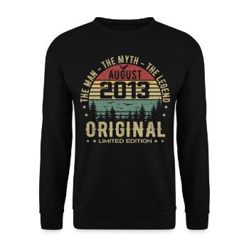 Légende Depuis Août 2013 Cadeau Anniversaire 2013 - Sweat-shirt Unisexe - noir - Devant - Alina (178cm) & Michal (187cm)