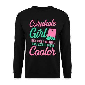 Joueur de sac de haricots de l’équipe Cornhole - Sweat-shirt Unisexe - noir - Devant - Alina (178cm) & Michal (187cm)