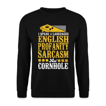 Joueur de sac de haricots de l’équipe Cornhole - Sweat-shirt Unisexe - noir - Devant - Alina (178cm) & Michal (187cm)