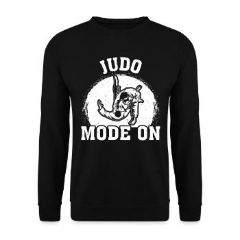 Judo Mode On Funny Judo Fighter - Unisex Sweatshirt - black - Front - Alina (178cm) & Michal (187cm)