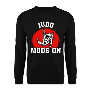 Judo Mode On Funny Judo fighting - Unisex Sweatshirt - black - Front - Alina (178cm) & Michal (187cm)