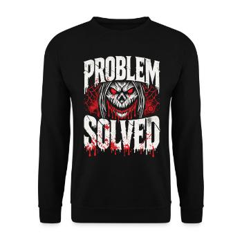 Blutige Lösung - Problem Solved - Unisex Pullover - Schwarz - Vorne - Alina (178cm) & Michal (187cm)