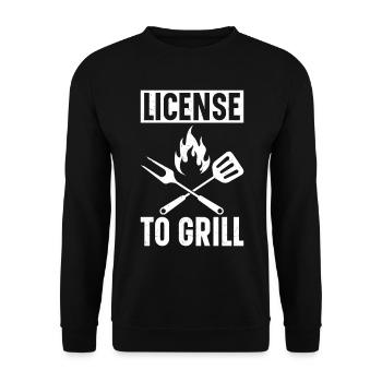 Grilling Barbecue Grill Party Grill Professional BBQ - Unisex Sweatshirt - black - Front - Alina (178cm) & Michal (187cm)