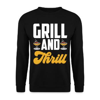 Grilling Barbecue Grill Party Grill Professional BBQ - Unisex Sweatshirt - black - Front - Alina (178cm) & Michal (187cm)