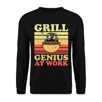 Grilling Barbecue Grill Party Grill Professional BBQ - Unisex Sweatshirt - black - Front - Alina (178cm) & Michal (187cm)