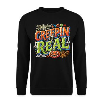 Creepin' It Real - Colorful Playful Halloween Shirt - Unisex Sweatshirt - black - Front - Alina (178cm) & Michal (187cm)
