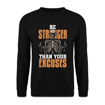 Entraîneur de santé Soyez plus fort que vos excuses Entraînement - Sweat-shirt Unisexe - noir - Devant - Alina (178cm) & Michal (187cm)