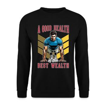 Coach de santé Une bonne santé est le meilleur entraînement - Sweat-shirt Unisexe - noir - Devant - Alina (178cm) & Michal (187cm)