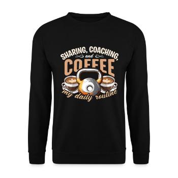 Health Coach Sharing Coaching And Coffee Workout - Unisex Sweatshirt - black - Front - Alina (178cm) & Michal (187cm)