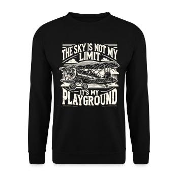 Pilot, Airplane, Flyer, Flight School - Unisex Sweatshirt - black - Front - Alina (178cm) & Michal (187cm)