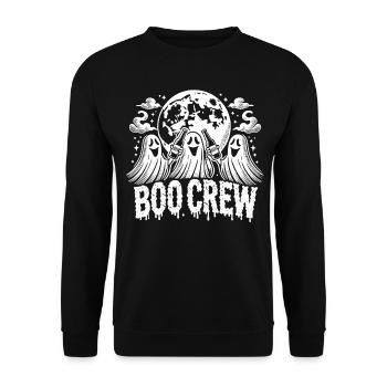 Boo Crew: Geister feiern Halloween - Unisex Pullover - Schwarz - Vorne - Alina (178cm) & Michal (187cm)