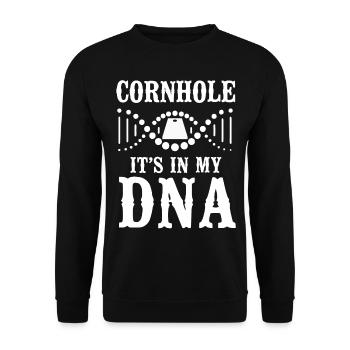 Cornhole Team Bean Bag Player - Unisex Sweatshirt - black - Front - Alina (178cm) & Michal (187cm)