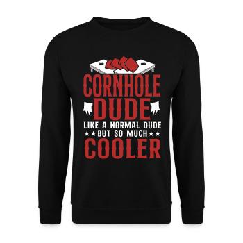 Cornhole Team Bean Bag Player - Unisex Sweatshirt - black - Front - Alina (178cm) & Michal (187cm)