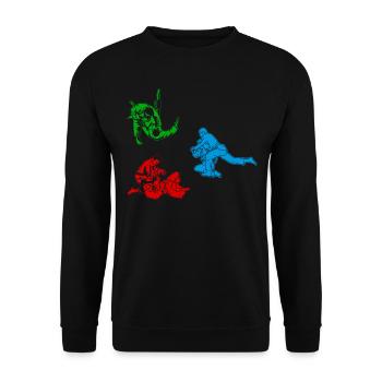 Judo fighter Judo Silhouette Judo Judoka - Unisex Sweatshirt - black - Front - Alina (178cm) & Michal (187cm)