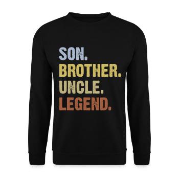 Son Brother Uncle Legend - Unisex Sweatshirt - black - Front - Alina (178cm) & Michal (187cm)