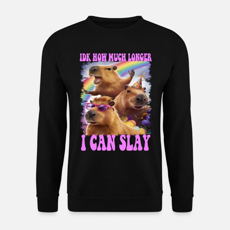 Capybara lustiges Meme-Shirt - Unisex Pullover - Schwarz