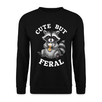 Drôle de raton laveur mignon mais sauvage Vintage amateur de raton laveur - Sweat-shirt Unisexe - noir - Devant - Alina (178cm) & Michal (187cm)