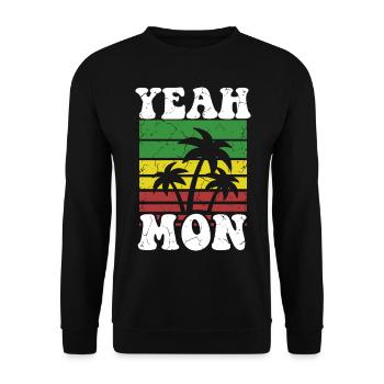 oui Lun Jamaïcain Vintage Coucher de soleil Jamaïque Vacances - Sweat-shirt Unisexe - noir - Devant - Alina (178cm) & Michal (187cm)