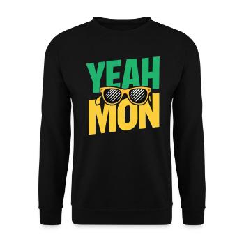 yes Mon Jamaican Jamaica Vacation Reggae Retro - Unisex Sweatshirt - black - Front - Alina (178cm) & Michal (187cm)