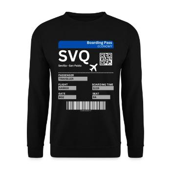 Seville flight ticket to Spain - Unisex Sweatshirt - black - Front - Alina (178cm) & Michal (187cm)
