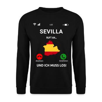 Sevilla Andalusien Spanien Urlaub Idee - Unisex Pullover - Schwarz - Vorne - Alina (178cm) & Michal (187cm)