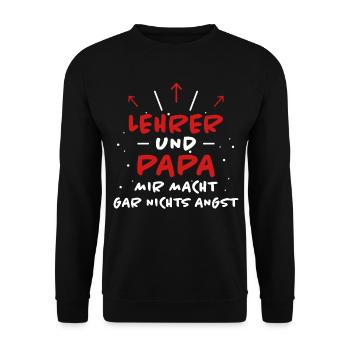 Lehrer Spruch Unterricht Lustiges Lehrer Geschenk - Unisex Pullover - Schwarz - Vorne - Alina (178cm) & Michal (187cm)