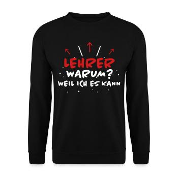 Lehrer Spruch Unterricht Lustiges Lehrer Geschenk - Unisex Pullover - Schwarz - Vorne - Alina (178cm) & Michal (187cm)