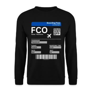 Rom Fiumicino Airport FCO Flugticket Italien Idee - Unisex Pullover - Schwarz - Vorne - Alina (178cm) & Michal (187cm)