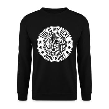 Voici mon t-shirt de Judo sexy Judo Sexy Judo Martial - Sweat-shirt Unisexe - noir - Devant - Alina (178cm) & Michal (187cm)