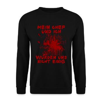 Mon patron et moi n’arrivions pas à nous mettre d’accord sur Halloween - Sweat-shirt Unisexe - noir - Devant - Alina (178cm) & Michal (187cm)