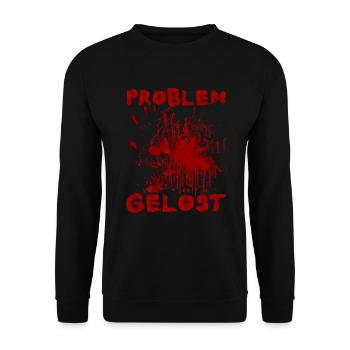 Problème résolu - Drôle de dicton d’Halloween - Sweat-shirt Unisexe - noir - Devant - Alina (178cm) & Michal (187cm)