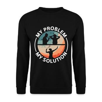 Instructeur d’éducation physique Mon problème Mon pictogramme Maman Papa - Sweat-shirt Unisexe - noir - Devant - Alina (178cm) & Michal (187cm)