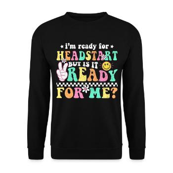 Groovy Back to School Headstart HomeDirecteur d’école - Sweat-shirt Unisexe - noir - Devant - Alina (178cm) & Michal (187cm)