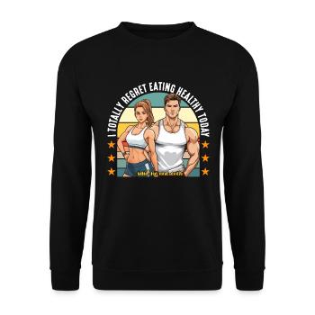 Health Coach I Totally Regret Eating Fitness Coach - Unisex Sweatshirt - black - Front - Alina (178cm) & Michal (187cm)