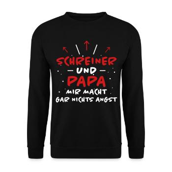 Schreiner Spruch Beruf Lustiges Schreiner Geschenk - Unisex Pullover - Schwarz - Vorne - Alina (178cm) & Michal (187cm)