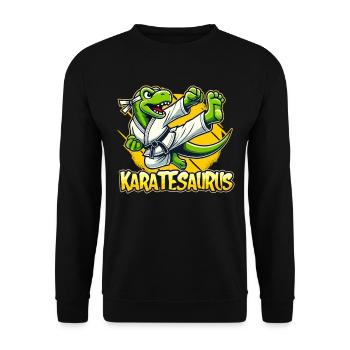 Karate Karate Fighter Martial Arts Karatesaurus - Unisex Sweatshirt - black - Front - Alina (178cm) & Michal (187cm)