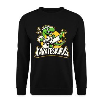 Karate Karate Fighter Martial Arts Karatesaurus - Unisex Sweatshirt - black - Front - Alina (178cm) & Michal (187cm)