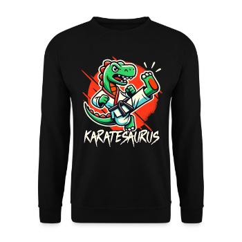 Karate Karate Fighter Martial Arts Karatesaurus - Unisex Sweatshirt - black - Front - Alina (178cm) & Michal (187cm)