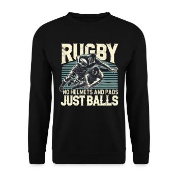 Rugby, rugby players, funny rugby - Unisex Sweatshirt - black - Front - Alina (178cm) & Michal (187cm)