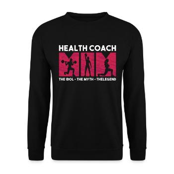 Health Coach Mom The Idol The Myth Workout Lover - Unisex Sweatshirt - black - Front - Alina (178cm) & Michal (187cm)