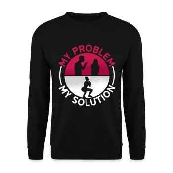 Coach Santé Ma problématique Ma solution Pictogramme Maman - Sweat-shirt Unisexe - noir - Devant - Alina (178cm) & Michal (187cm)
