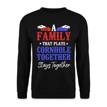 Cornhole Team Bean Bag Player - Unisex Sweatshirt - black - Front - Alina (178cm) & Michal (187cm)