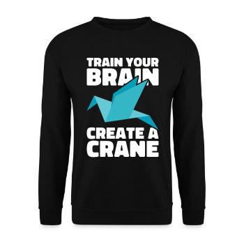 Origami Master Papier Falten Papierkranich Japan - Unisex Pullover - Schwarz - Vorne - Alina (178cm) & Michal (187cm)