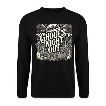 Ghoul's Night Out Halloween T-Shirt - Unisex Sweatshirt - black - Front - Alina (178cm) & Michal (187cm)