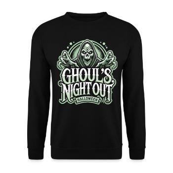 Ghoul's Night Out - Spooky Halloween Shirt - Unisex Sweatshirt - black - Front - Alina (178cm) & Michal (187cm)