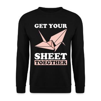 Origami Master Papier Falten Papierkranich Japan - Unisex Pullover - Schwarz - Vorne - Alina (178cm) & Michal (187cm)