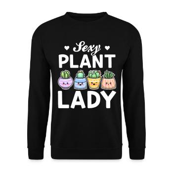 Jardinier Amateur de Plantes Jardinier Fille Jardinière - Plante Sexy - Sweat-shirt Unisexe - noir - Devant - Alina (178cm) & Michal (187cm)