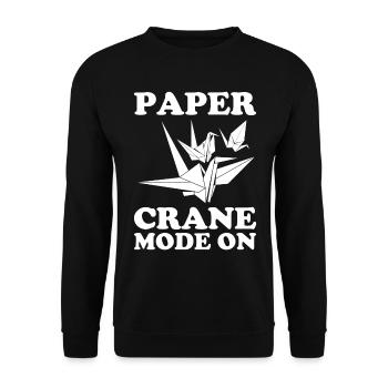 Origami Master Papier Falten Papierkranich Japan - Unisex Pullover - Schwarz - Vorne - Alina (178cm) & Michal (187cm)